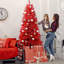 Arbre de Noël artificiel rouge 6 pi, arbre en PVC rouge pur avec 804 pointes, branches articulées, support en métal stable-1557157707-1557157704