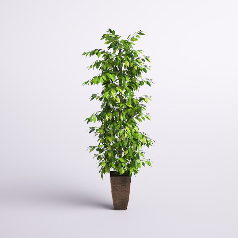 96'' Faux Ficus Tree in Metal Planter