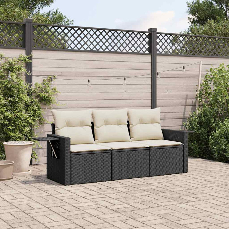 Ensemble de canapé de jardin Vidaxl noir et blanc crème