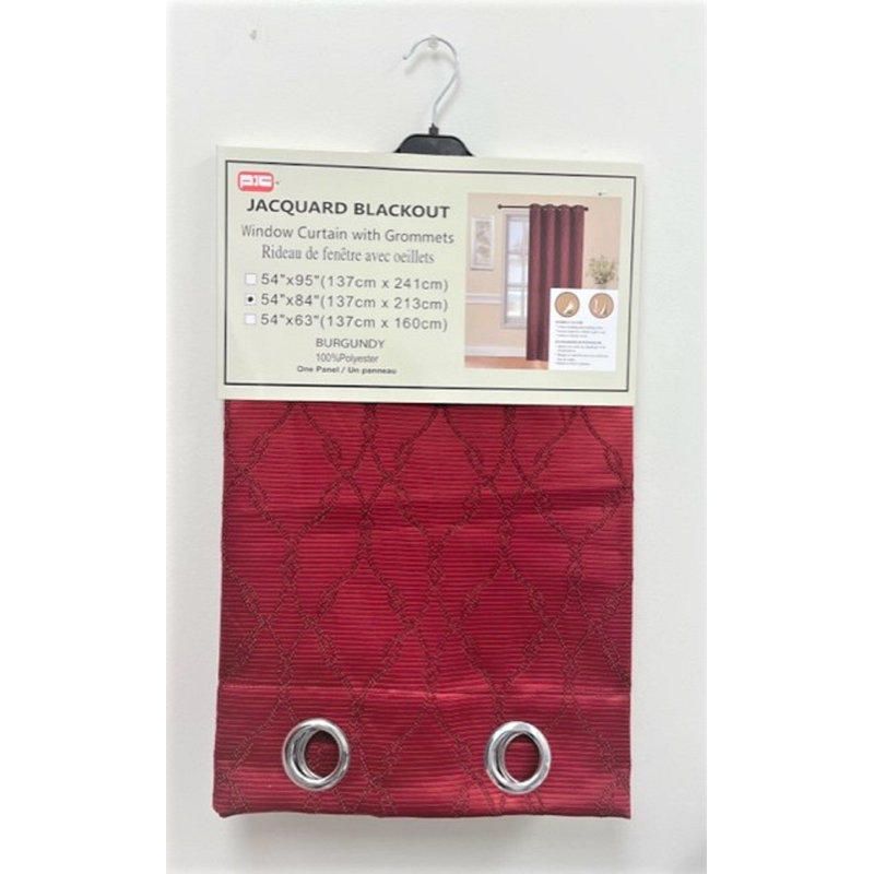 Rideau en polyester Archer-James, Rouge, L 54 po x L 84 po