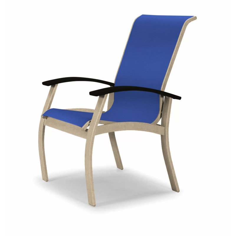 Chaise de patio Askar, Atlantis bleu royal Sunbrella®, Noir, Noir texturé