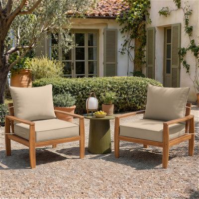 Coussins d'extérieur Braun 22x22x4 pour chaises de patio, coussins d'assise et de dossier pour intérieur/extérieur, coussins seulement (paquet de 2)