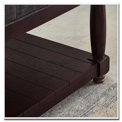 Upholstered Tufted Linen Ottoman Coffee Table