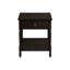 Table d'appoint, 2 niveaux, table de bout, table de chevet, chambre à coucher, lampe, placage brun, traditionnel
