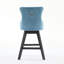 Tabourets de bar pivotants en velours avec décoration capitonnée à boutons et pieds en bois, garniture cloutée chromée, chaises de bar style loisirs, tabourets de bar, ensemble de 2-851014780