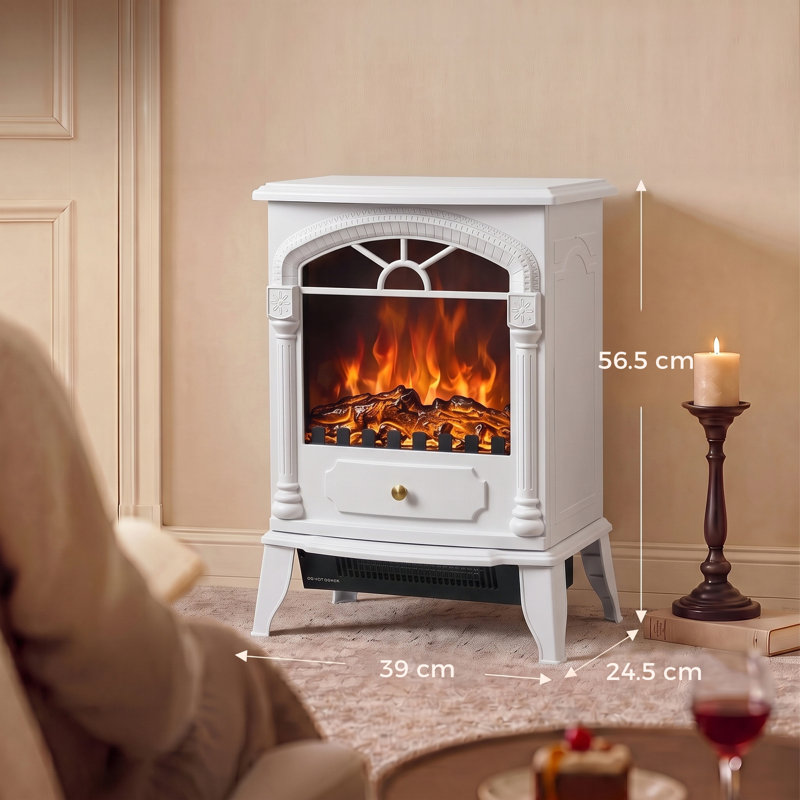 HOMCOM 39 cm W Electric Stove, White@@Black