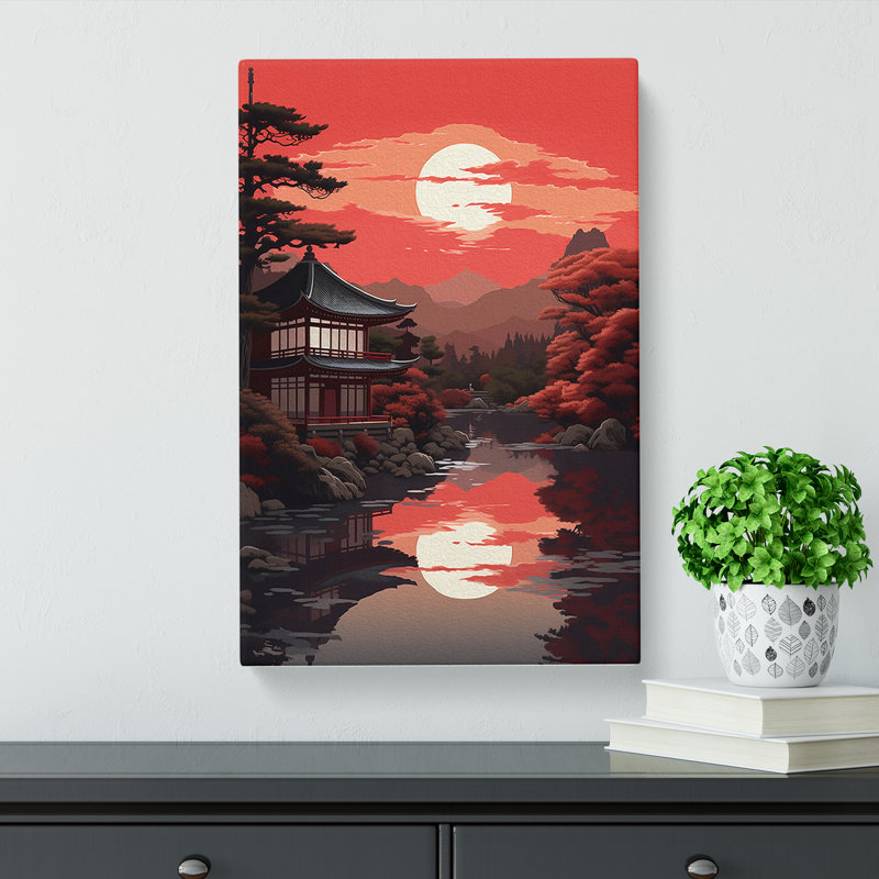 Japanese Sunset Classicism - Wrapped Canvas, 50cm H x 35cm W x 3cm D