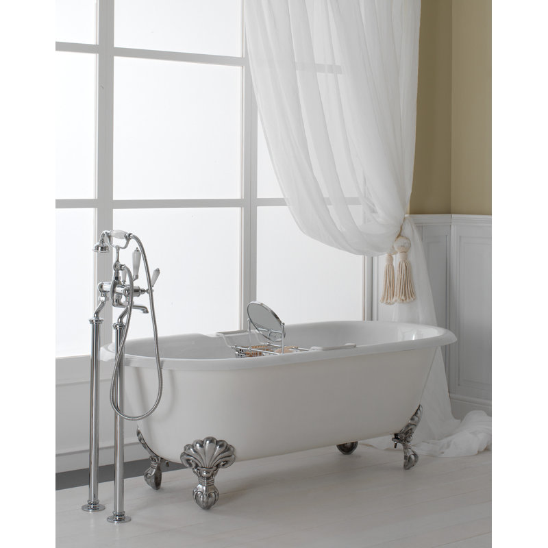 Draycott Bathtub with Eagle Feet, Natural Aluminium