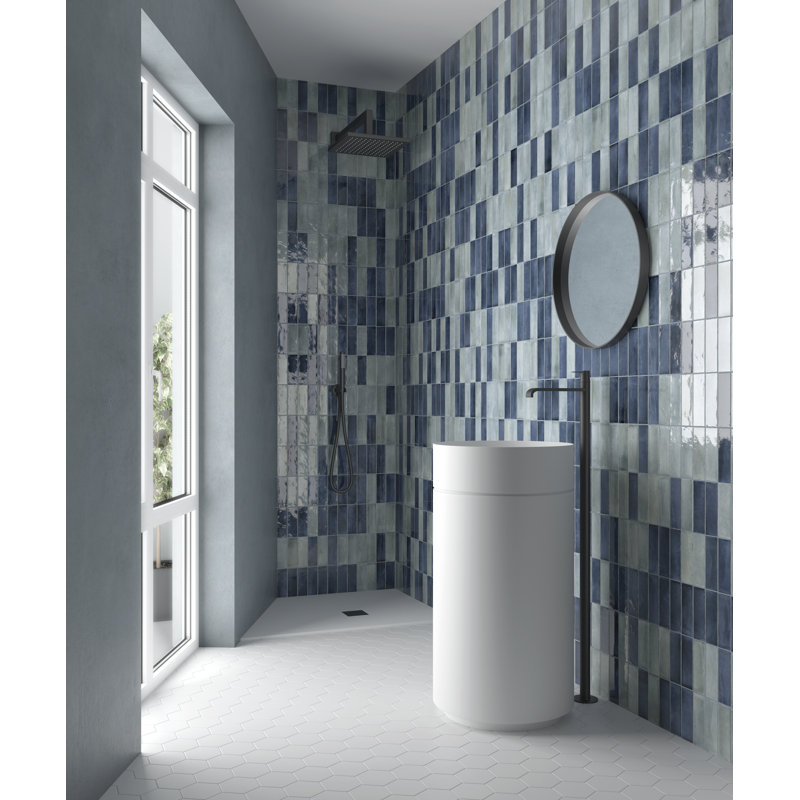 Coco 2" x 6" Porcelain Subway Wall Tile, Moss Verde