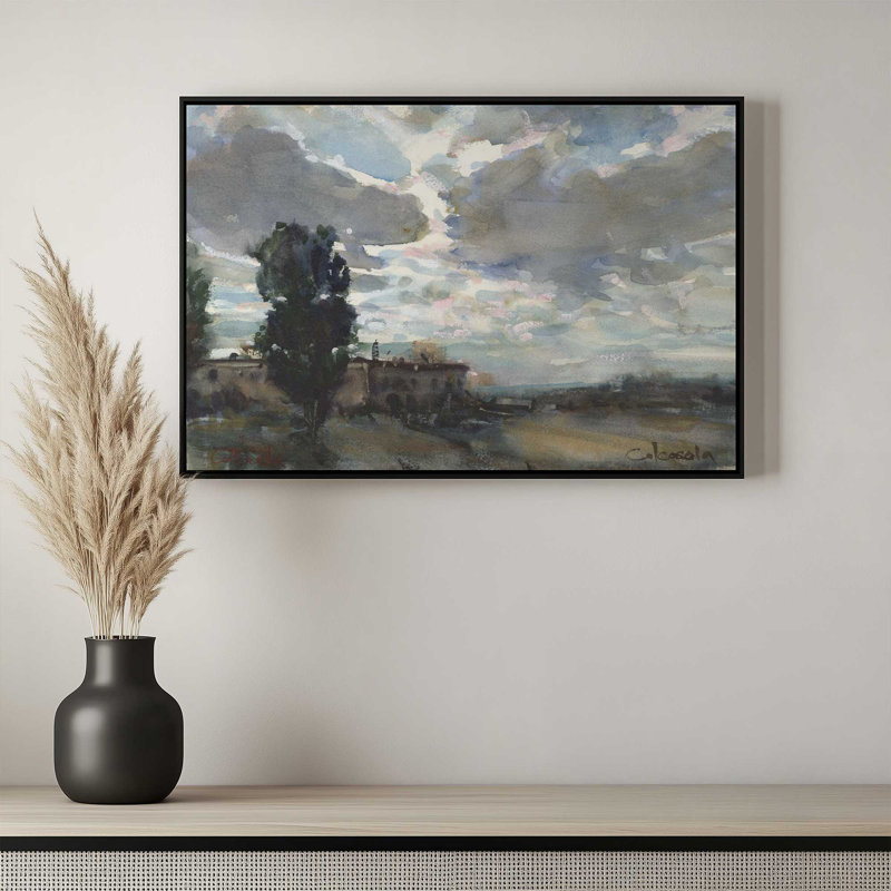 «Storm Clouds» par Stephen Calcasola, reproduction d'art, «Floater», reproduction encadrée sans passe-par, H 36 po x l 48 po