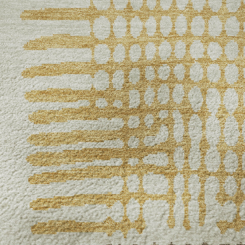 Tapis géométrique lavable à la machine de qualité supérieure Pinkston, Tapis de couloir 2 pi 3 po x 7 pi 6 po