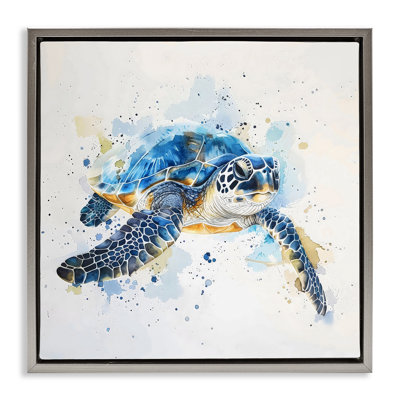 «Blue Sea Turtle with Splatter Floater», art mural par LSR Creative Studio