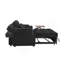 Canapé-lit en chenille noir avec accoudoirs avec rangement, port USB et table d'appoint-297275470