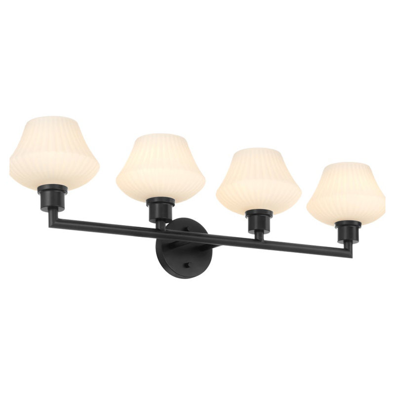 Éclairage pour meuble-lavabo à 4 lumières Monsita, Matte Black