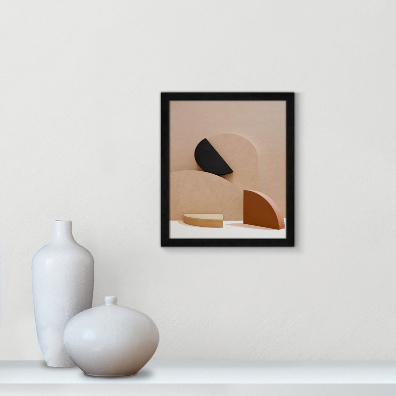 Neutral Harmony dévoilé par Casa Fine Arts, Cadre noir mince, H 27 po x l 23 po, Pas de tapis