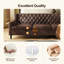 Canapé en cuir 78,75 po, canapé Chesterfield avec siège profond et dossier capitonné, canapé rétro classique pour salon, bureau, brun-1733711756