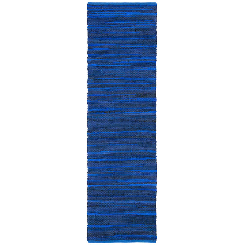 Burkhart Rug Hand Woven Cotton Striped Rug, Runner 2'3" x 8'