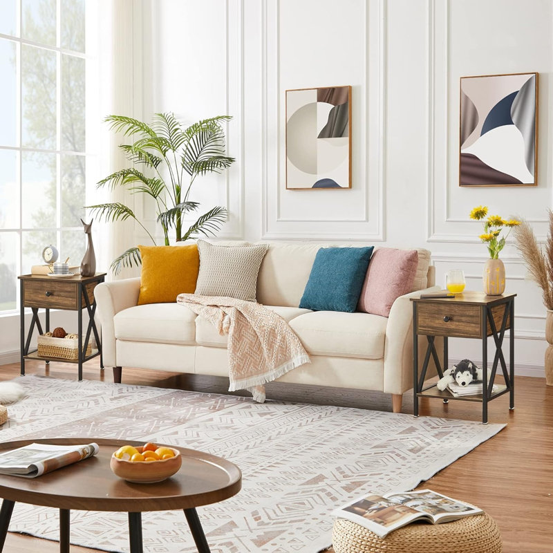 Table de bout moderne, table de chevet, tablette de rangement pour la chambre à coucher, salon