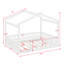 Structure de lit en bois avec clôture-1053917441