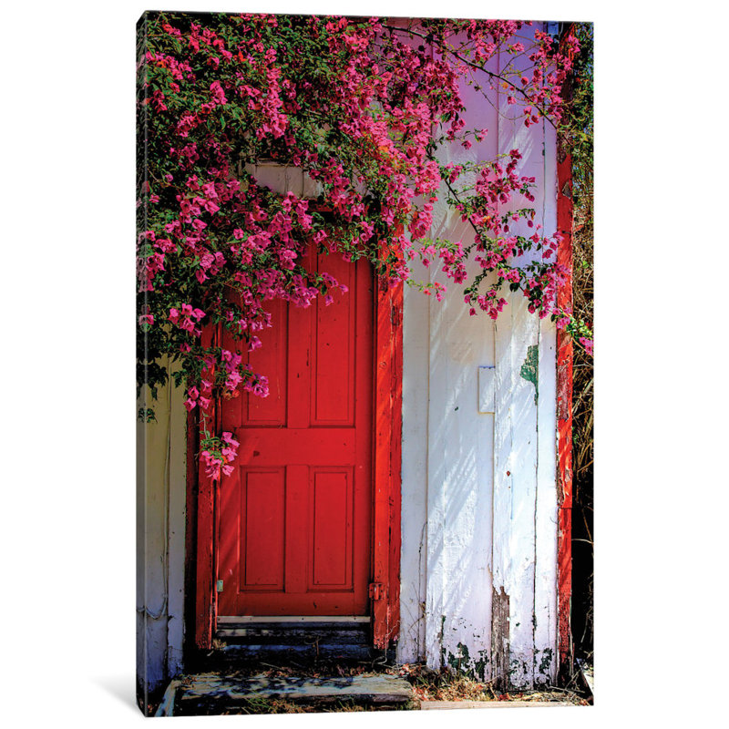 « red porte », reproduction de photo sur toile, H 12 po x l 8 po x P 0,75 po, Toile tendue, Pas de tapis