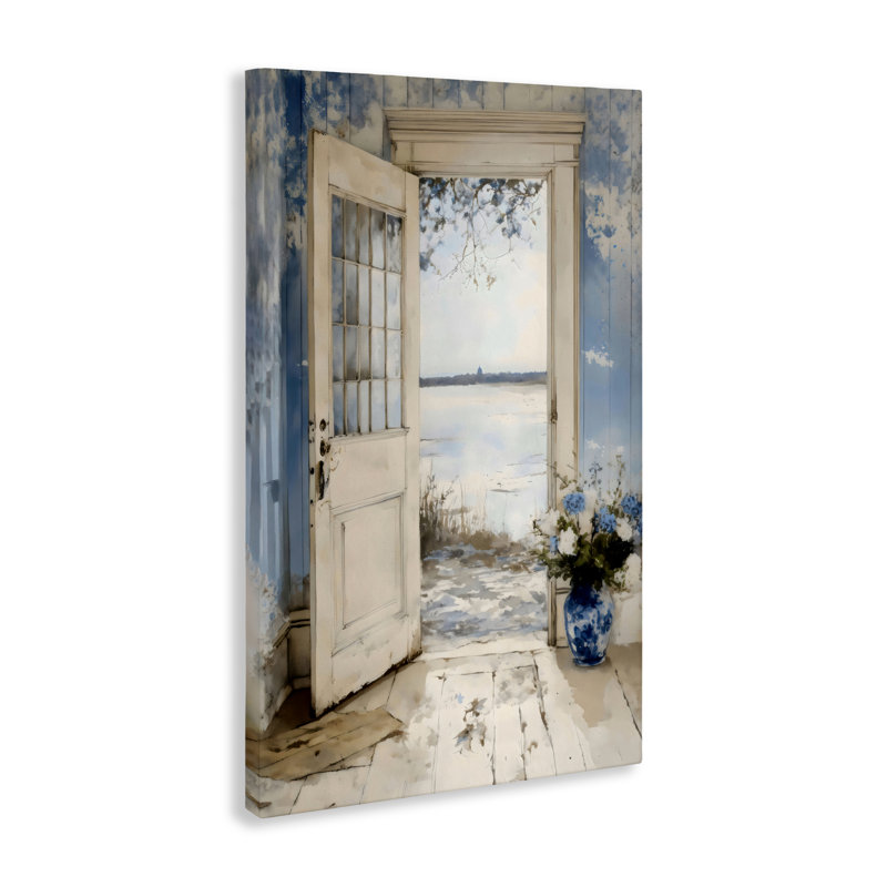 Toile Blue Country Cottage, design par LSR Design Studio, 45 x 30