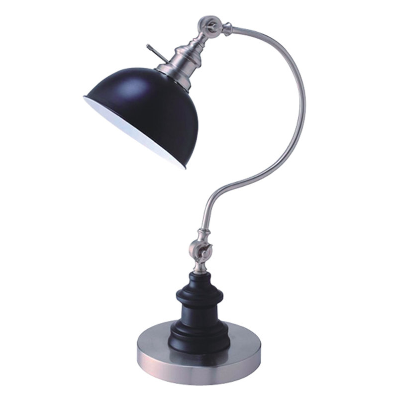 22"H SATIN NICKLE GOOD NECK TABLE LAMP
