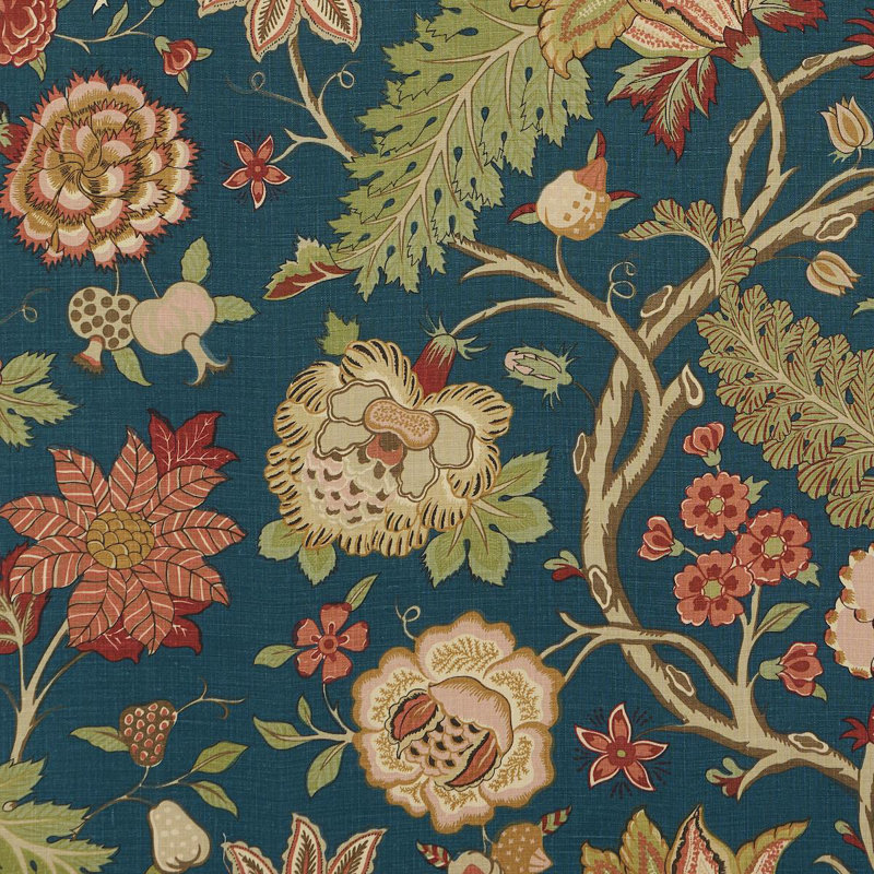 Darsy Tree Of Life Fabric, Peacock