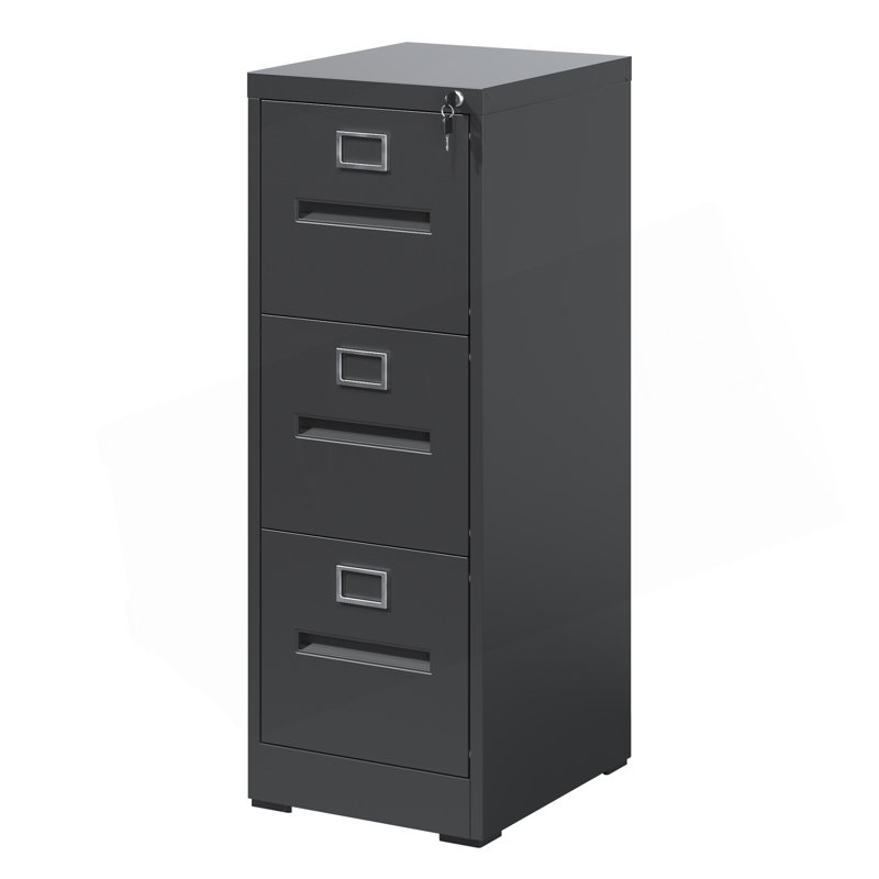 3 Drawer Metal Vertical File Cabinet with Lock for Office and Home, A4/Legal/Letter Size, High Capacity and Security