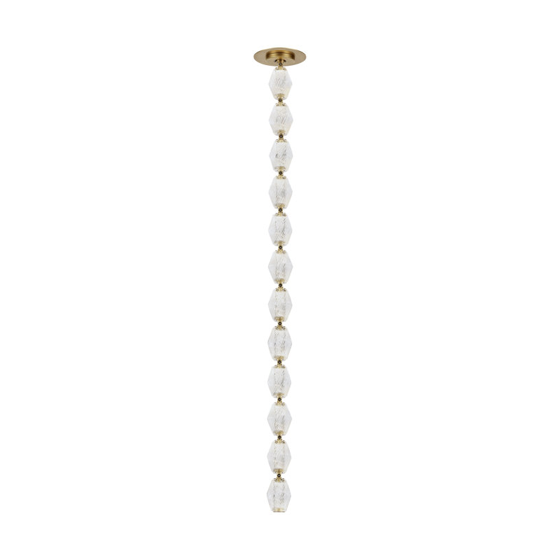 Collier LED Pendant, Natural Brass, 51.6" H x 2" W x 2" D, 3000K