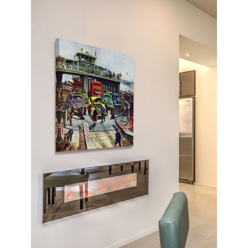 Hudson Ferry by Thornton Utz Print on Wrapped Canvas, 36" H x 30" W