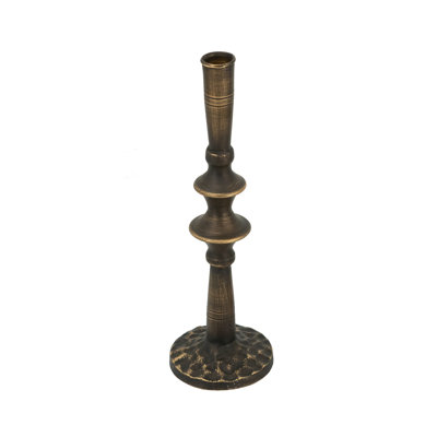 Sculptural Black Iron Candle Holder