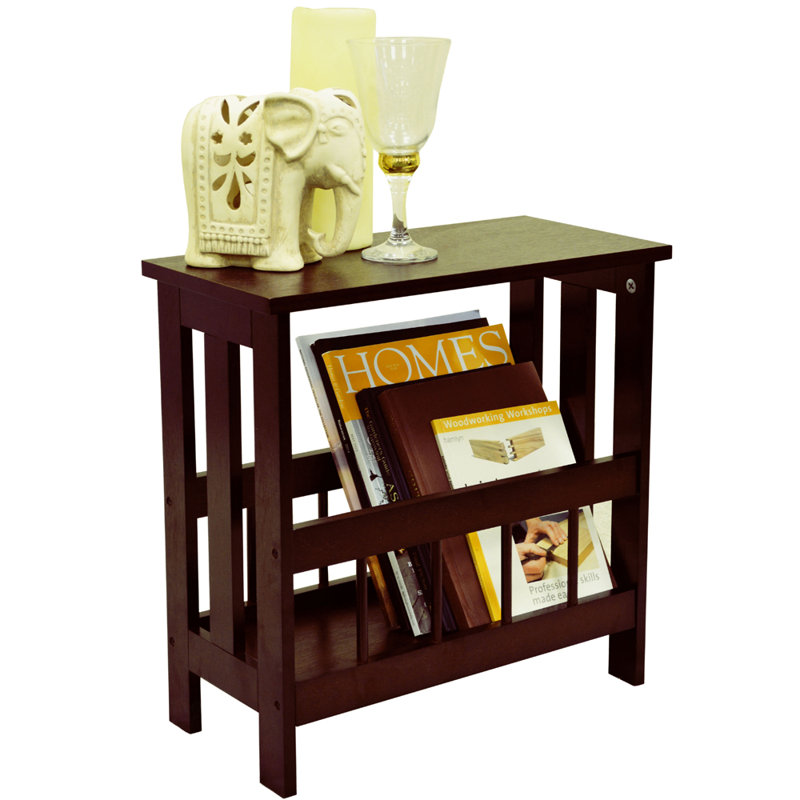 Wood Free Standing Magazine Rack