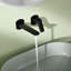 Robinet de salle de bain mural avec poignée simple, corps de valve en laiton massif, noir mat-126121537
