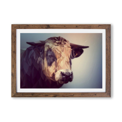 Geometric Cow Bull - Framed Print