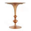 Petite petite table de bout ronde dorée, hauteur 29,3 po, décor métallique rétro