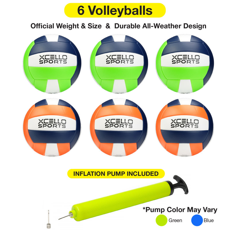 Graphiques Xcello Sports Volleyball avec pompe, Vert / orange