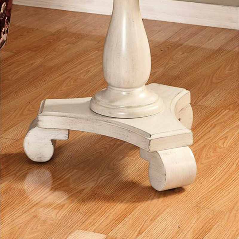 Table d'appoint à finition piédestal - hauteur 26,5 po, base en bois de qualité 26 po, attrait intemporel, Blanc