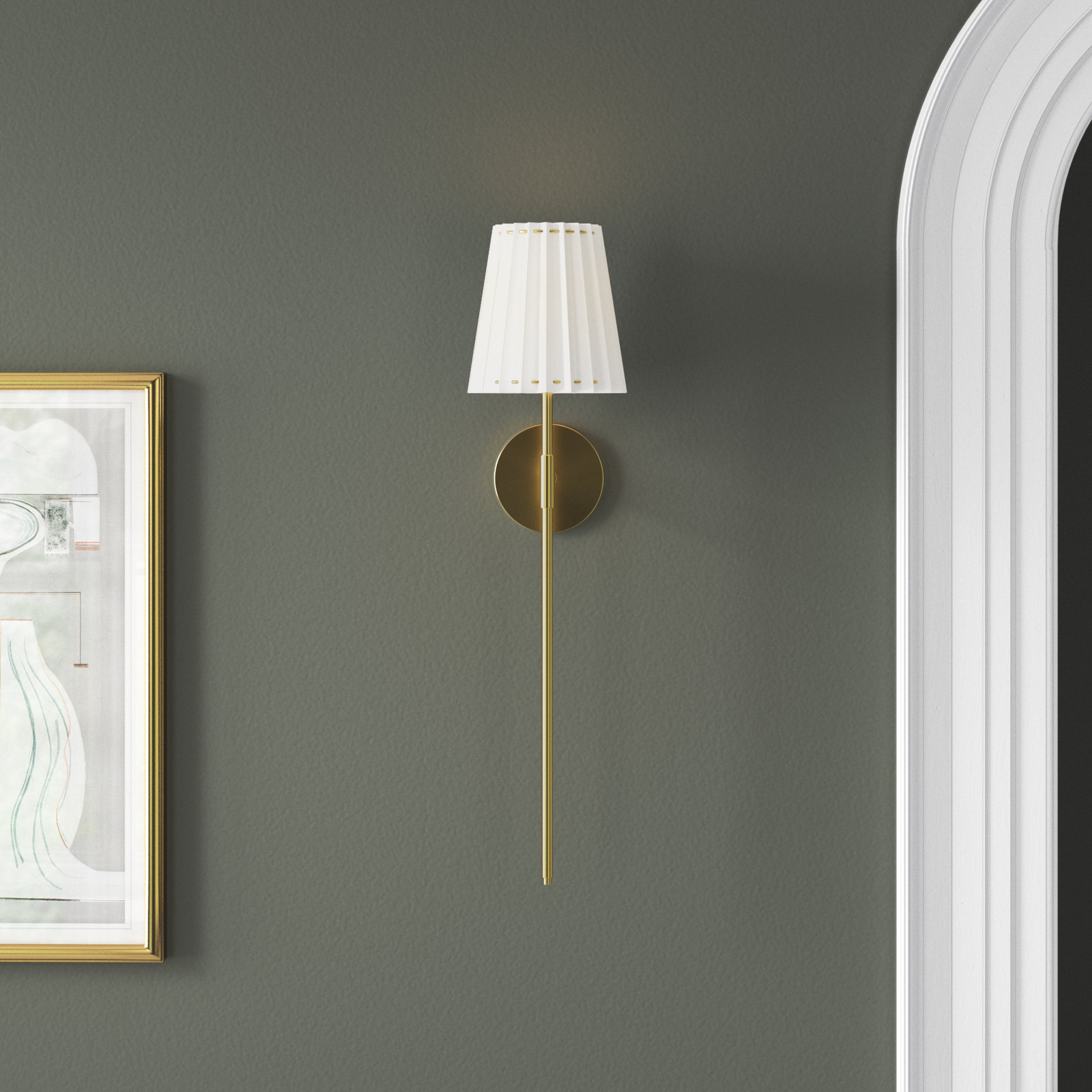 Canto Single Light Dimmable Wallchiere, Aged Brass