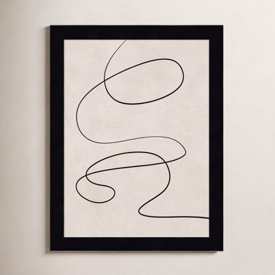 Black Line and Textured Beige Print
