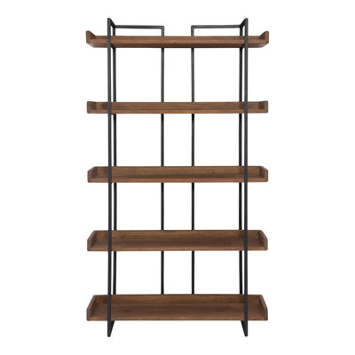 Bookshelf, Wooden, Iron Frame, Light Brown