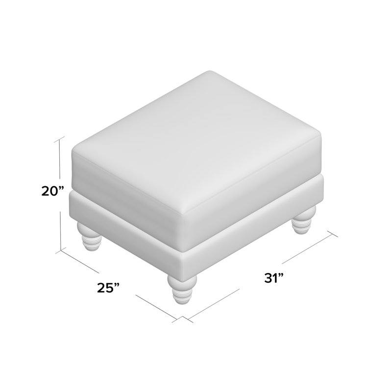Upholstered Ottoman, Canvas Navy Sunbrella® Canvas