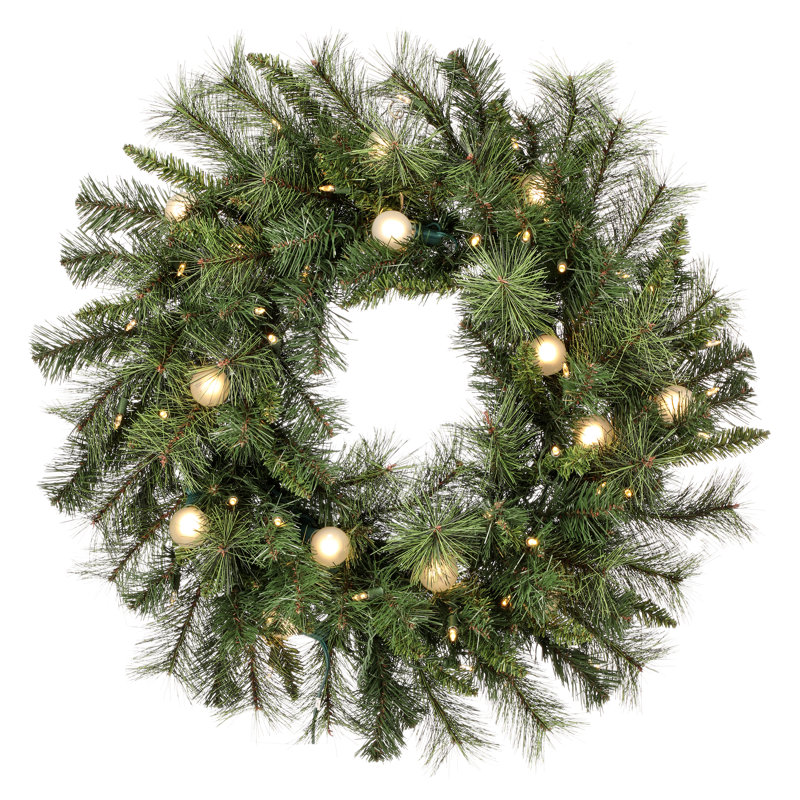 LED Twinkle Belgium Wreath, 30" W x 30" H x 6" D, Clear/White