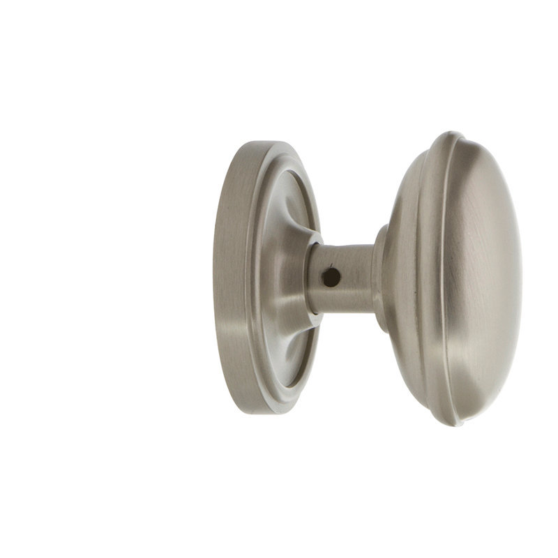Classic Rosette with Homestead Door Knob, Satin Nickel, 2-3/4”