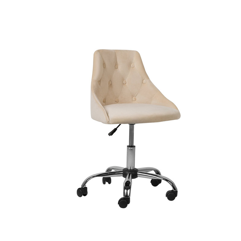 Maia Velvet Office Chair, Beige