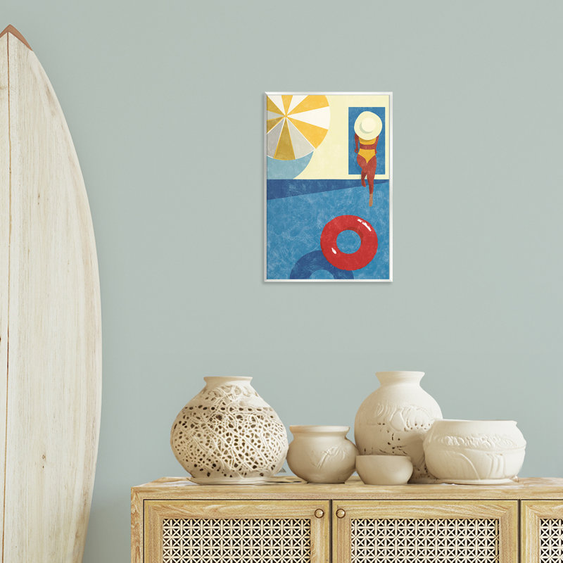 «Summer Poolside Girl» par Victoria Barnes, H 19 po x l 13 po