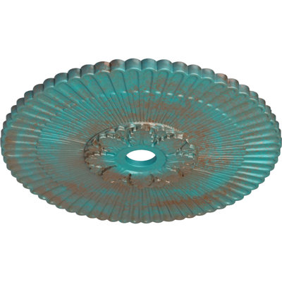 Endurathane Juniper Ceiling Medallion, 36"OD x 1 1/2"P (Fits Canopies up to 7"), Hand-Painted Pewter Finish
