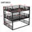 For Shared Kids Rooms and Guest Spaces, Triple Bunk Bed Frame Space-Saving Jet Black Solid Metal Construction
