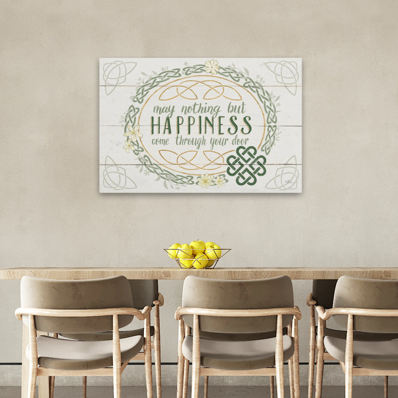 Irish Blessings V - Buttercup Celtic Flowers - art gris, H 24 po x l 36 po