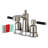 Kingston Brass Kaiser Two-Handle 3-Hole Deck Mount 4" Centerset Bathroom Faucet with Plastic Pop-Up-25314261