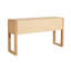 Console géométrique brun clair sculptée avec tiroirs à fermeture en douceur, canapé d'entrée cannelé pour salon et couloir
